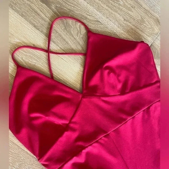 Free Press Women's Size XL Red Jumpsuit Crisscross Spaghetti Straps Wide Leg - Picture 2 of 14